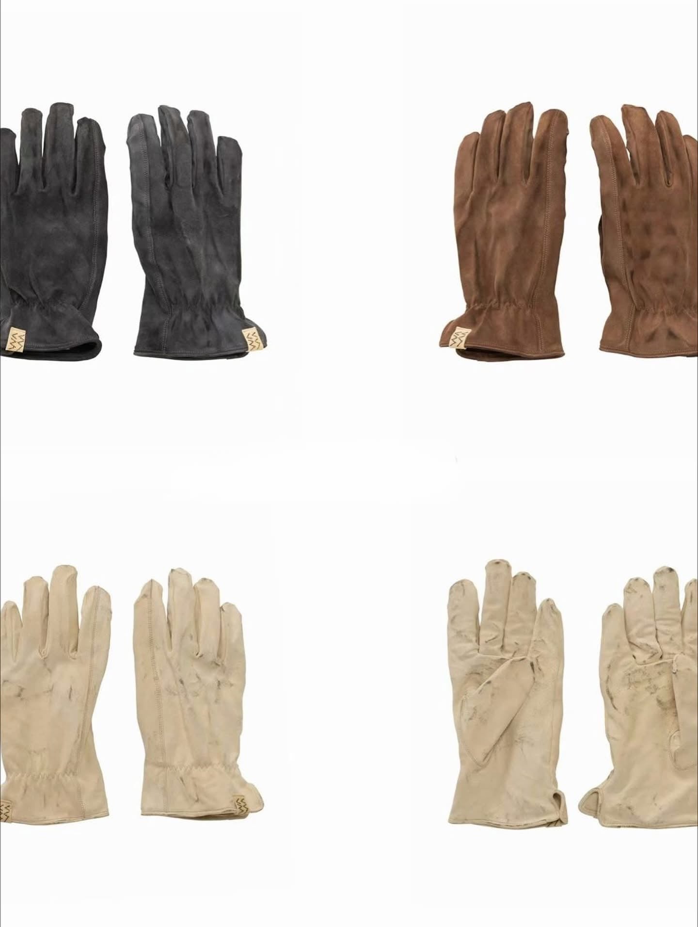 visvim 25AW LEATHER GLOVES DMGD